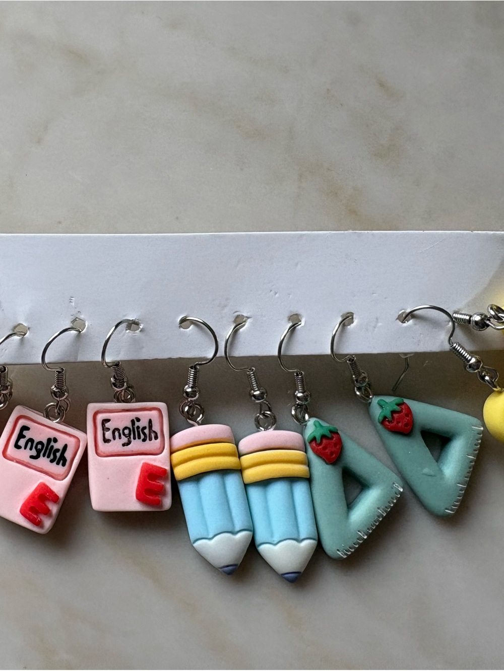 School teacher bundle earrings Pencil & English Book Novelty Earrings
